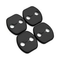 asjyhkr 4pc Black Car Silicone Door Protective Cover, Silent Shock Pads Vehicle Doors Locks Guard Stopper Set Auto Accessories, Universal Silicone Protection Latches Covers