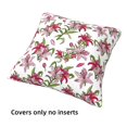 thumbnail image 3 of Throw Pillow Covers, Red Pink Lilies Flowers Soft Square Pillow Cases with Invisible Zipper for Couch Bed Sofa, Farmhouse Fall Home Decor 20"x20", 3 of 7