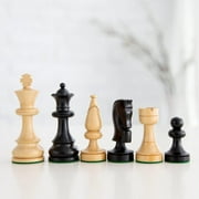 WE Games Russian Staunton Chess Pieces - Black Stained & Kari wood