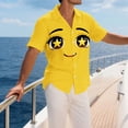 thumbnail image 4 of Ceisia Men's Funny Expression Print Short Sleeve Button Down Casual Beach Shirt Yellow XXXXXL Gifts, 4 of 5