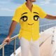 thumbnail image 5 of Camisa de Manga Corta Divertida de los Hombres Impresa con Botones - Tela Transpirable Ligera, Corte Suelto para las Vacaciones Y el Uso Diario, 5 of 5