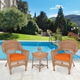 thumbnail image 2 of Jeco Ensemble de Conversation pour Patio en Résine Osier 3 Pcs, Miel et Orange, 2 of 10