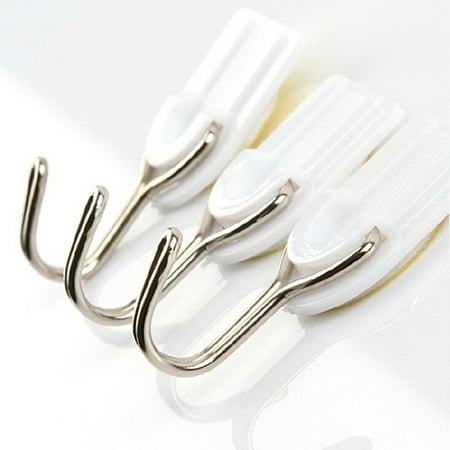 

Yesbay 6Pcs Self Adhesive Bathroom Kitchen Wall Door Plastic Stainless Steel Holder Hook Hanger Hooks & Hangers