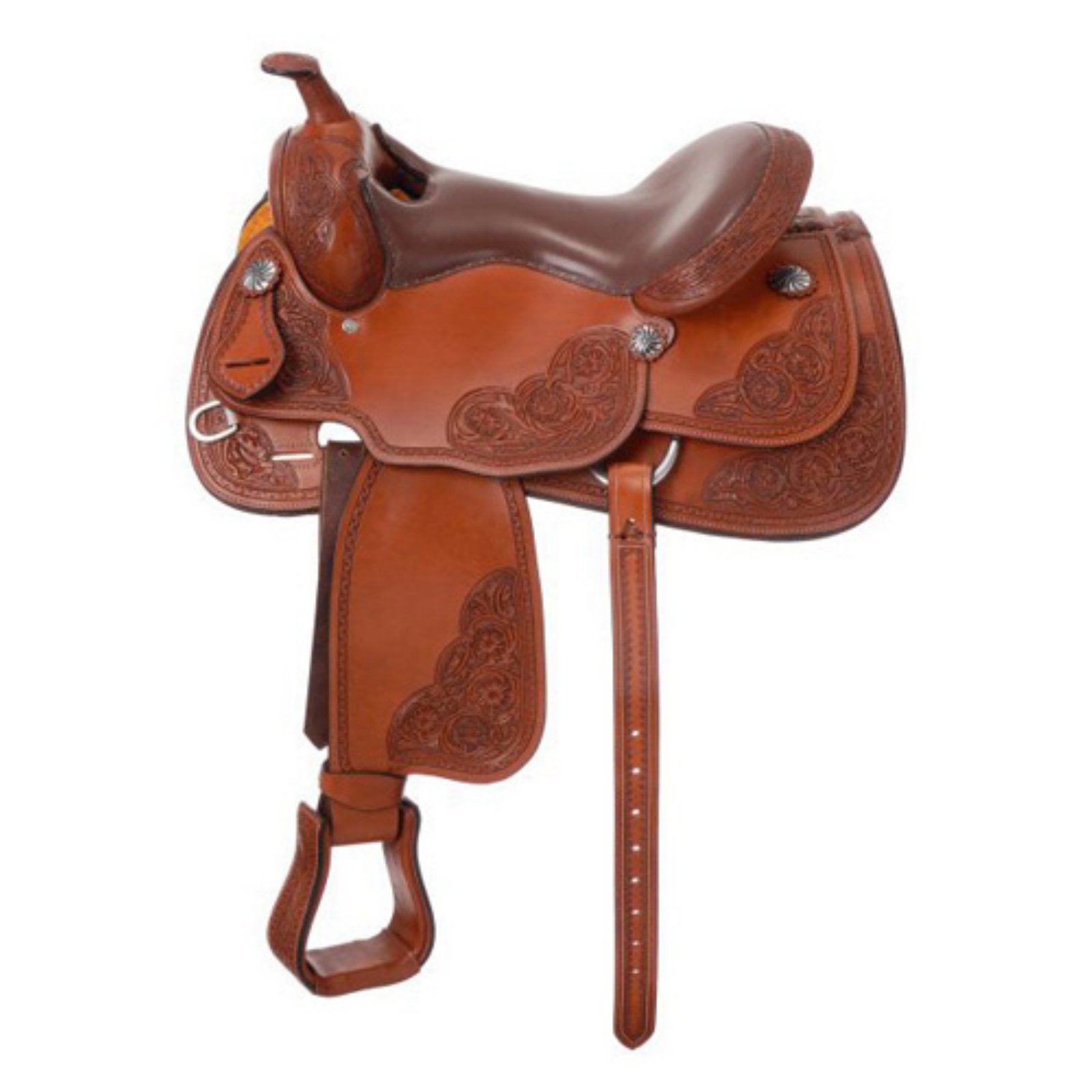 Saddles Equestrian Sports Blevins 3 Medium Oil Genuine Leather Wrapped