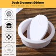 thumbnail image 5 of 2pcs Desktop Cable Thread Loop Cord Hole Cover Organizer, 60mm / 2.36" (White), 5 of 5