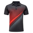 thumbnail image 5 of Aideaone Men Golf Polo Shirts Short Sleeve Button Down Gradient Tropical 3D Print Dry Fit Moisture Wicking Athletic Performance Shirt, 5 of 8