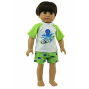 Boy’s Surfing Octopus 2 Pc Rash Guard Set made for 18 inch dolls