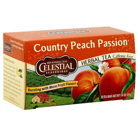 Passion Peach - Celestial Seasonings Country Peach Passion Herbal Tea, 20ct (Pack of 6)