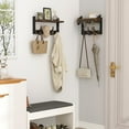 thumbnail image 2 of 29" Rustic Brown Coat Rack with Shelf, 4-in-1 Key and Mail Holder, 11 Metal Hooks for Entryway, Living Room, Bedroom, 2 of 5