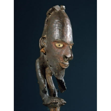 Art Deco Figural - Figural stopper from a Biwat flute, Yuat River, Sepik region, Papua New Guinea, 20th century Print Wall Art By Werner Forman
