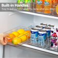 thumbnail image 3 of Plastic Refrigerator Organizer Bins, Clear Stackable Food Storage Bins for Pantry,Fridge,Cabinet,Kitchen Organization and Storage, BPA Free, 10x 6 x 3 inches, 3 of 7