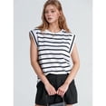 thumbnail image 2 of Camiseta Sin Mangas Informal de Verano para Mujer, Rayas Blancas, Talla M, 2 of 7