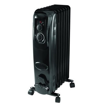 Mainstays, Oil Filled, Electric Radiant Space Heater, Black,