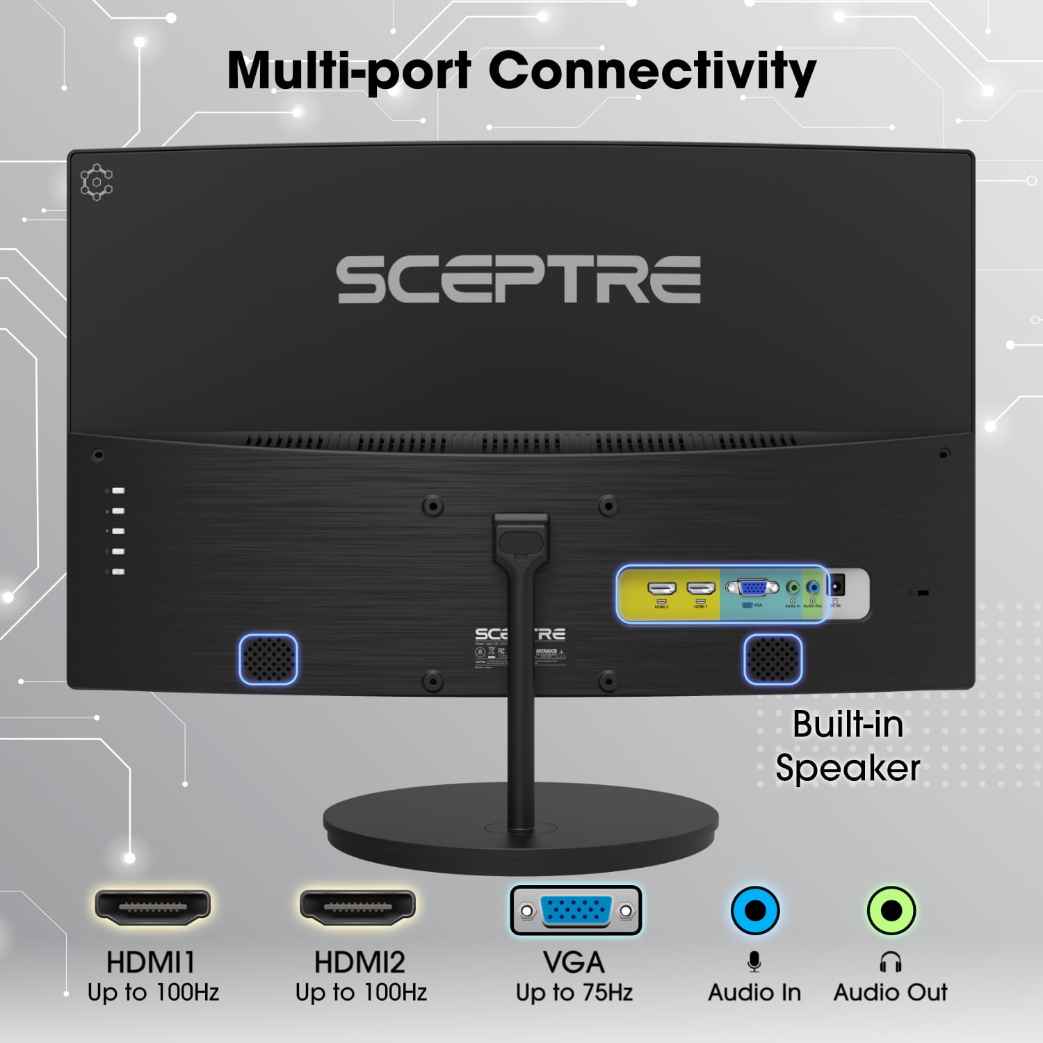 Sceptre New Curved 24-inch Gaming Monitor 100Hz Build-in Speakers
