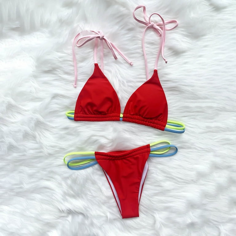 fartey Thong Bikini Swimsuit for Women Brazilian Bottom Triangle
