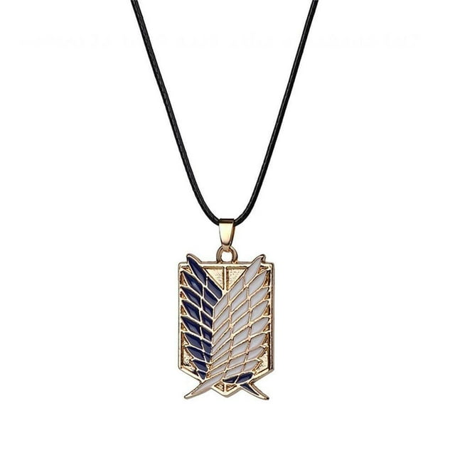 Anime Character Necklace Attack on Titan Survey Corps Logo Pendant Necklace