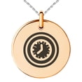 thumbnail image 1 of Stainless Steel Time Element Rune Engraved Small Medallion Circle Charm Pendant Necklace, 1 of 1