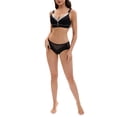 thumbnail image 2 of INSPIRE CHIC Women's Bras Front Closure for Lace Full Coverage V Neck Wirefree Adjustable Straps Soft XL Black, 2 of 4