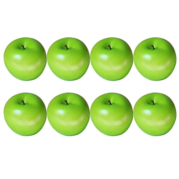 RomaMX 40 piezas de simulación de manzana verde, accesorios para fotos, manzana decorativa, frutas artificiales, adorno para ventana (verde)