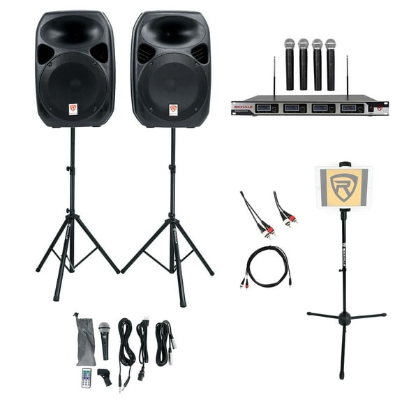 Rockville Pro Dual 12" Laptop/iphone/ipad/Android/Tablet Karaoke Machine/System