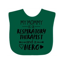 Inktastic My Mommy is a Respiratory Therapist and a Hero Boys or Girls Baby Bib