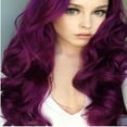 thumbnail image 5 of Human Hair Wig Wig Curly Purple Fashion Wigs Long Full Natural Hair Hair Women Synthetic Wavy wig Headband Wigs, 5 of 8