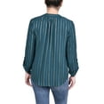 thumbnail image 3 of Petite Long Sleeve Foil Striped Blouse, 3 of 3