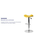 thumbnail image 4 of Flash Furniture Contemporary Yellow Vinyl Adjustable Height Barstool with Wavy Seat and Chrome Base, 4 of 12