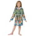 thumbnail image 6 of FORMRS Niños Bathrobe Unisex Hooded Robe Soft Plush Pajamas Sleepwear, Size 4-6T, Art Goldfish Bowl, 6 of 7
