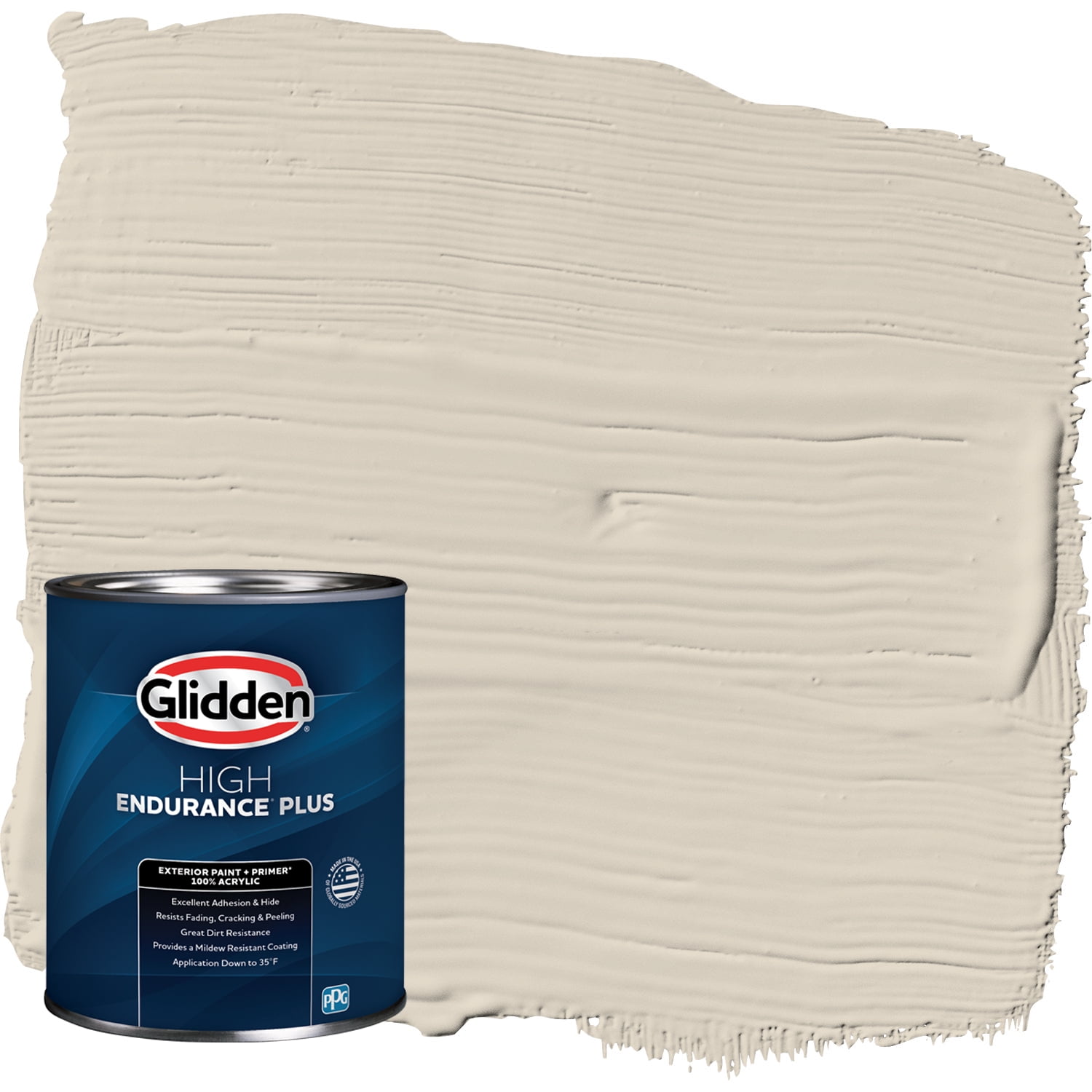 Glidden HEP Exterior Paint + Primer Cool Concrete, Satin, 1 Quart