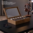 thumbnail image 3 of Caja de Reloj ANGGREK Madera Con Tapa De Cristal 6 Ranuras Suave Desmontable Gran Capacidad, 3 of 7