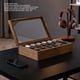 thumbnail image 3 of Caja de Exposición de Reloj ANGGREK 6 Ranuras Organizadora Desmontable Con Tapa de Vidrio, 3 of 7