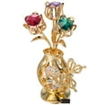 thumbnail image 5 of Matashi Tabletop Home Decorations 24K Gold Plated Flowers Bouquet & Vase with Colorful Crystals, Butterfly Figurine Office Decor Ornament for Mom,Wife,Birthday,Valentine Day, 5 of 6