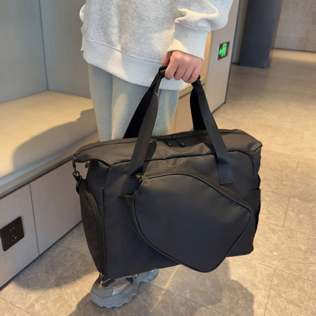 Spacious Oxford Fabric Sports Bag With Dedicated Shoe Pocket And Moisture Resistant Design