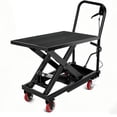 thumbnail image 1 of Memoryfield Hydraulic Lift Table Cart, 500 lb Capacity Manual Scissor Lift Table, Locking Wheels & Non-Slip Platform, Heavy Duty Material Handling Cart, Black, 1 of 8