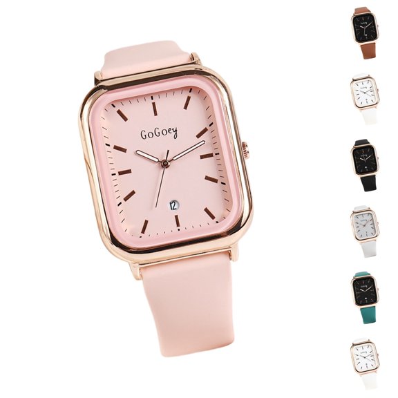 Resicozy Women's Vintage Watch Dainty Leather Strap Quartz Watches Soft Adjustable Wristwatch Resistance and Lightweight for Daily Wear
