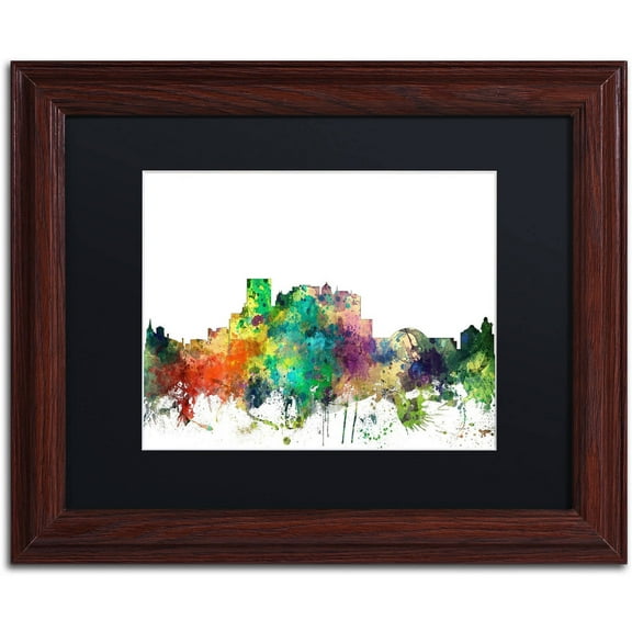 Trademark Fine Art "El Paso Texas Skyline SP" Canvas Art by Marlene Watson, Black Matte, Wood Frame