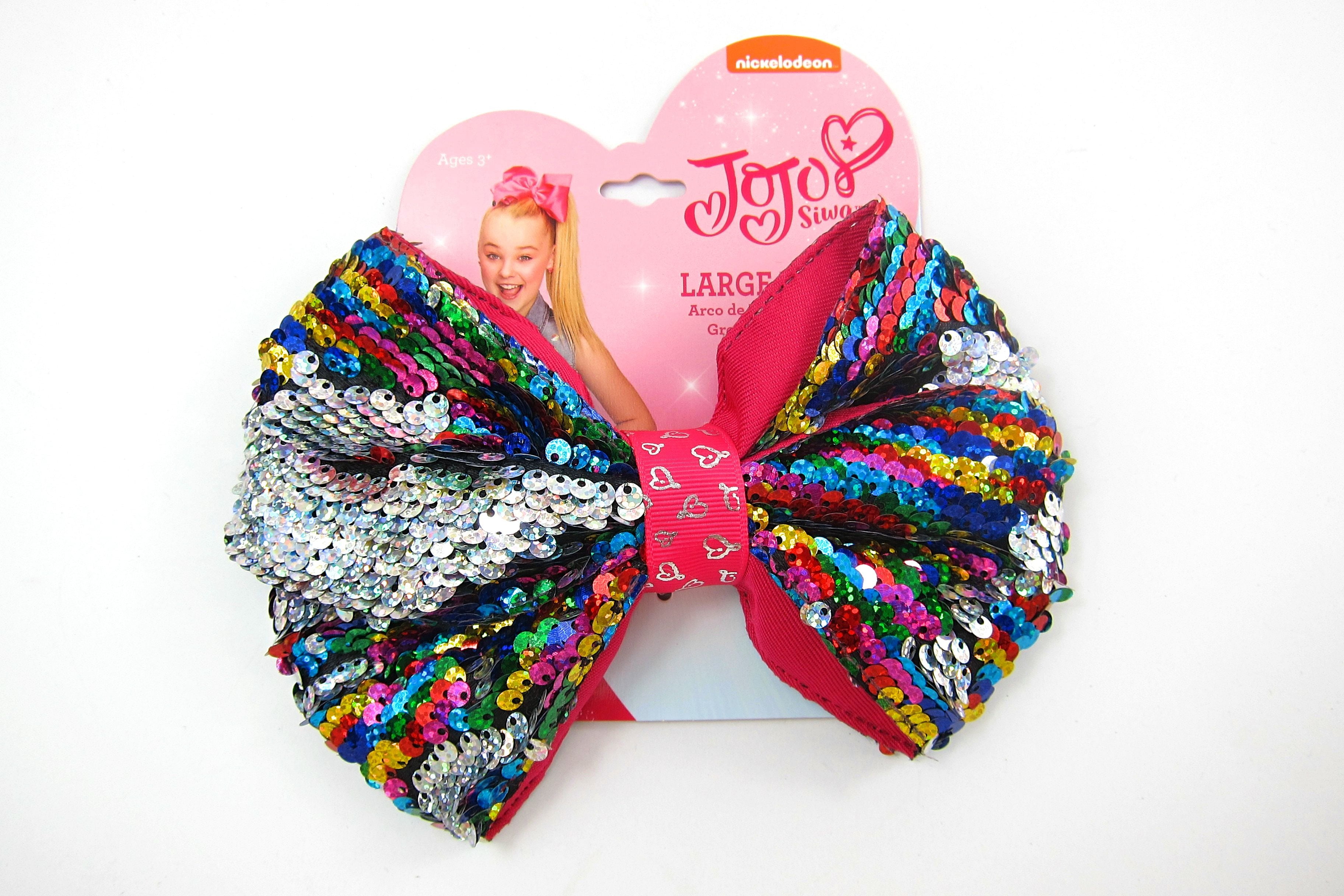 JoJo Siwa Hair Bow, Rainbow Sequin Bow - Walmart.com - Walmart.com