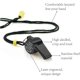 thumbnail image 3 of Silbato de emergencia de acero inoxidable negro con cordón, silbato de alto decibelio para trofeos y árbitros., 3 of 9