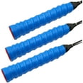 thumbnail image 1 of Tennis Racket Grip, Anti Slip Super Absorbent Tennis Overgrip With Perforated Design For Dry Feel And Absorbent Performance, Universal Compatibility Blue Grip Tape Set Of 3, 1 of 5
