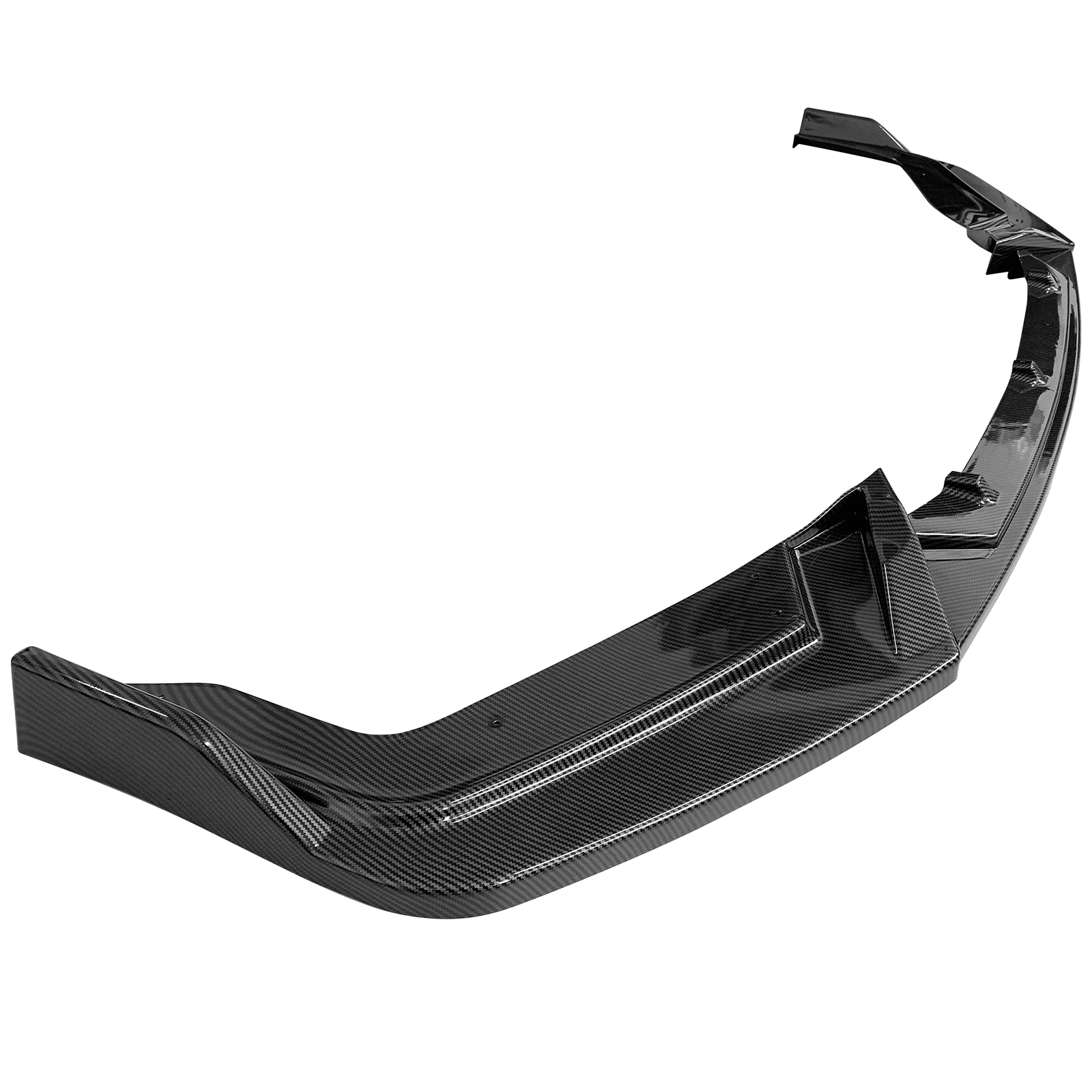 Ikon Motorsports Front Bumper Lip Compatible With 17-21 Honda Civic Hatchback & Si IKON Style Carbon Fiber Print Front Air Dam Chin Spoiler Splitter 3PCS