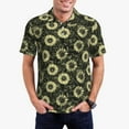 thumbnail image 2 of Balery Sunflowers Printed Men’s Short Sleeve Polo Shirt, Midweight Men's Shirt,Golf Polo shirts -3X-Large, 2 of 8