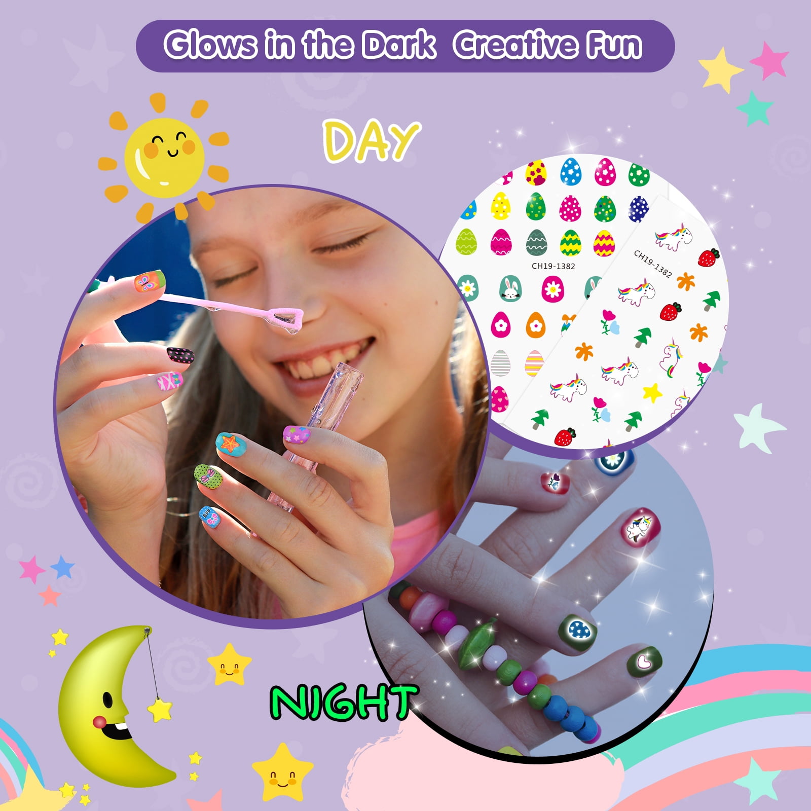 BATTOP DIY Nail Kit Toys, Kids Nail Polish Set for Girls - Nail Art Kit for Girls Ages 7-12 with Nail Dryer & Fake Nail & Nail Sticker & Water Based Nail Polish,Nail Art Pen - Gifts for Girls