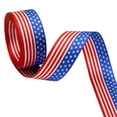 thumbnail image 2 of 4th of July Ribbon Patriotic Wired Ribbons for Crafts Wrapping Wreath Bows Red White and Blue Ribbon American Flag Ribbons for 250th Anniversary Party Home Decoration,1"x 10 Yards, 2 of 8