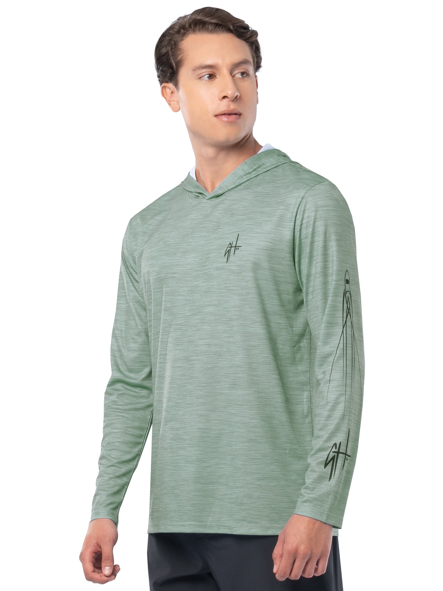 GH BY GUY HARVEY Men's Long Sleeve Sun Protection Walleye Hoodie