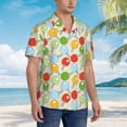 thumbnail image 3 of Fuzoiu Colorful Ping Pong Rackets1 Print Hawaiian Shirt for Men, Summer Beach Casual Short Sleeve Button Down Shirts, Men’s Beach Summer Shirts with Pocket,3X-Large, 3 of 7