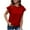Watermelon Red, variant on Timegard Womens Tops Summer Plus Size Ruffle Short Sleeve Crewneck Solid Color Casual Comfy Tshirts