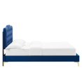 thumbnail image 4 of Platform Bed Frame, Tufted, Rivet Nailhead, Full Size, Blue Navy, Fabric, Bedroom, Modern Contemporary HB35331, 4 of 15