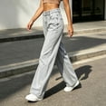 thumbnail image 4 of Womens Pants Zeliretfy Women's High Waisted Wide Leg Stretchy Jeans Soft Comfy Denim Pants, Seamed Front, Full Length, Relxed Fit Trendy Jeans with Pockets, Casual Daily Wear, 4 of 7