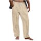 thumbnail image 2 of Pantalones largos para hombre, de color liso, desgastados, con cordón ajustable, holgados, para exteriores, de poliéster, 2 of 6